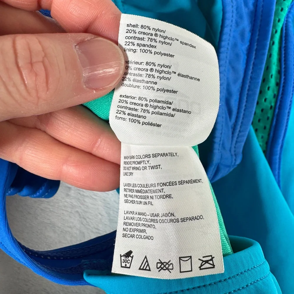 Speedo Girls Swimsuit Size 14 Blue Green Athletic‎ One Piece Training Racerback